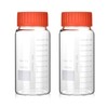 Kestun 2 Pack 1000ml Wide Mouth Graduated Round Reagent Bottle,Borosilicate