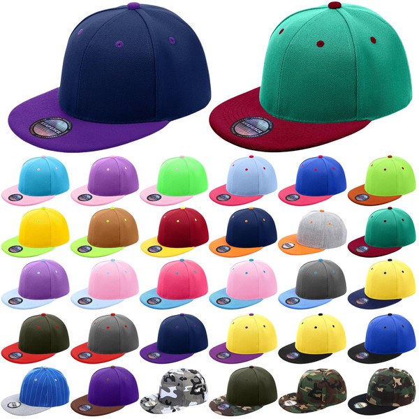 Syhood 30 Pcs Snapback Hats for Men Flat Bill Caps