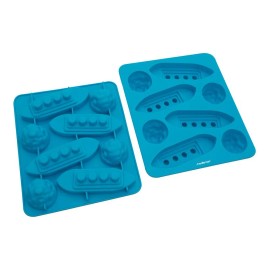 Moldes para Hielo de Silicona Flexible en Forma de Barcos e Iceberg, Libres de BPA, Ideal para Bebidas y Repostería, Resistente a Baja y Alta Temperatura, 2 Piezas