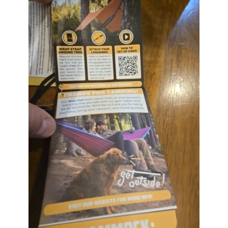 Wise Owl Outfitters Camping Hammock w/Tree Straps, Large - Burgundy/NavyB