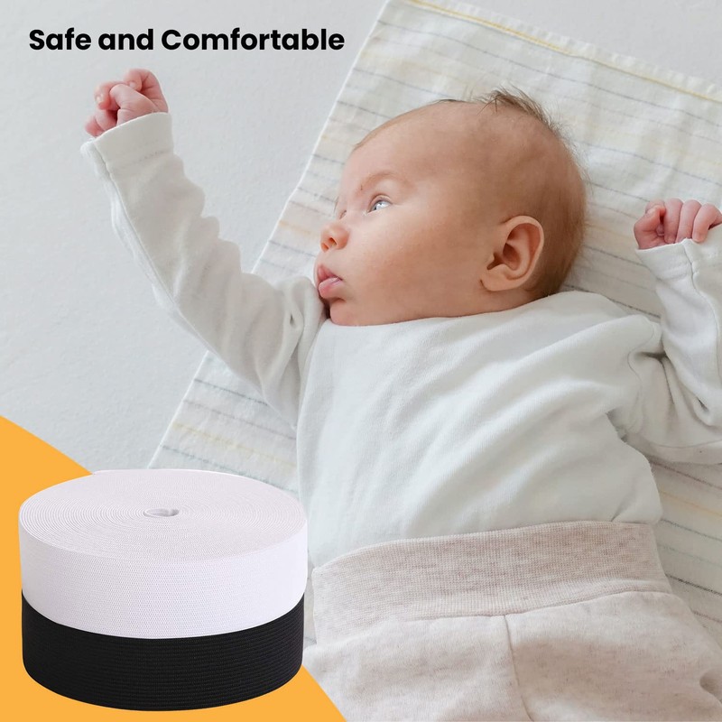 Trimming Shop 32mm (1.25 Inch) Wide Flat Elastic Band, Stretchable