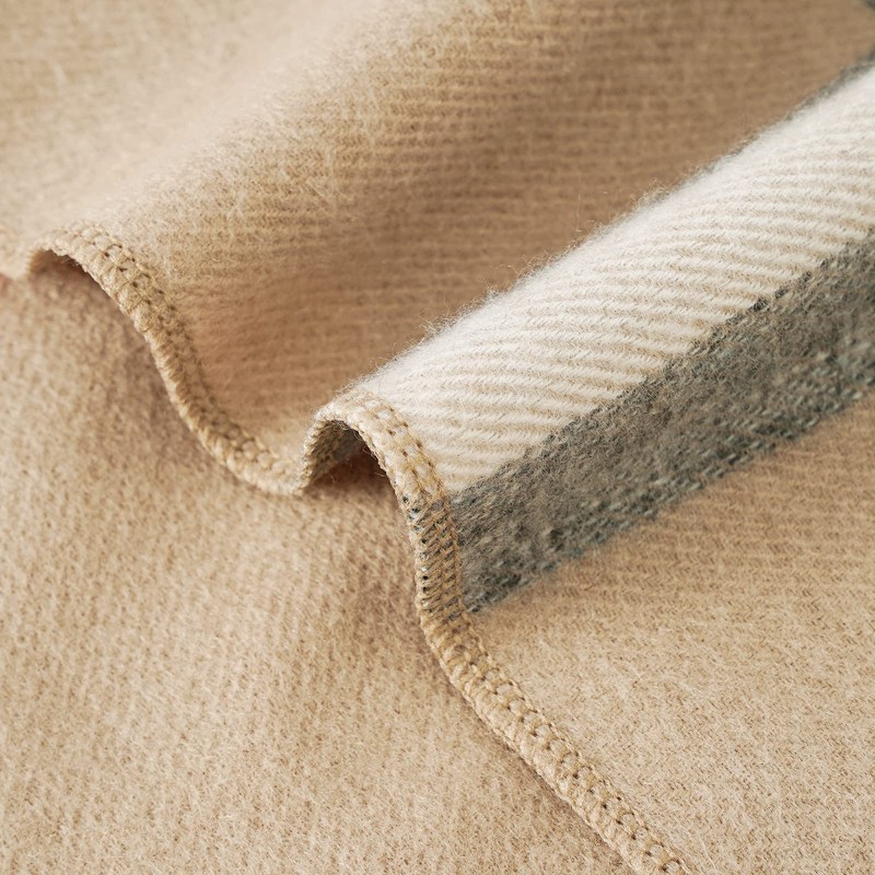 Danfiki Women's Cashmere Feeling Knitted Poncho Cape Cardigan, Double grid