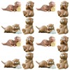 Vaguelly Pack of 16 Miniature Otter Figures Made of Resin