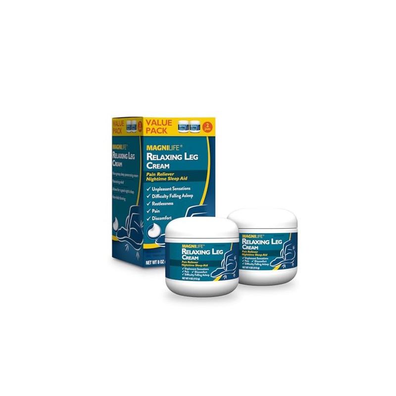 MagniLife Relaxing Leg Cream, 4 Oz (2 Pack), Fast-Absorbing Topical