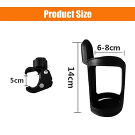 AOBETAK Bike Bottle Holder, Black Bicycle Cup Holder 360 Degrees Rotation Cycling Water Bottle Cages; fit Bicycles, Mountain Bikes, Prams and Wheelchair