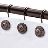 Bronze Shower Curtain Hooks, Decorative Shower Curtain Rings for Bathroom,