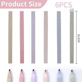 6pcs Aesthetic Highlighters,Color Highlighters Pens with Dual Tips, 6 Assorted Colors for Note Taking Home Office School Supplies (lightly sweet)