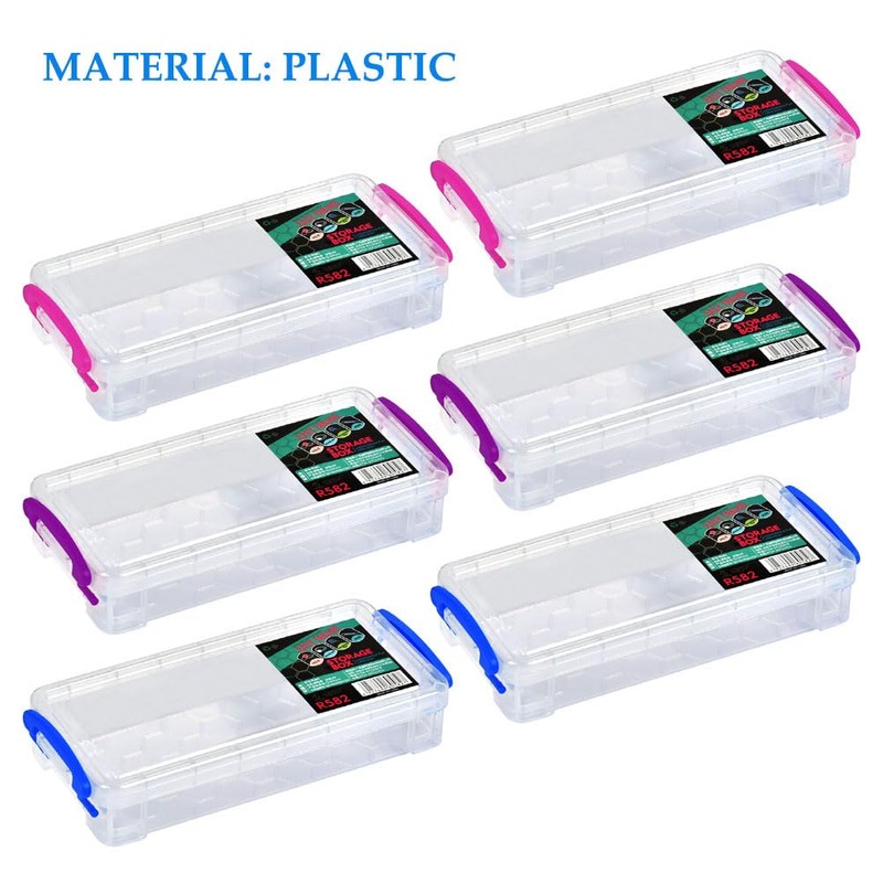 EMNIMQ 6 x small storage boxes, rectangular plastic box with