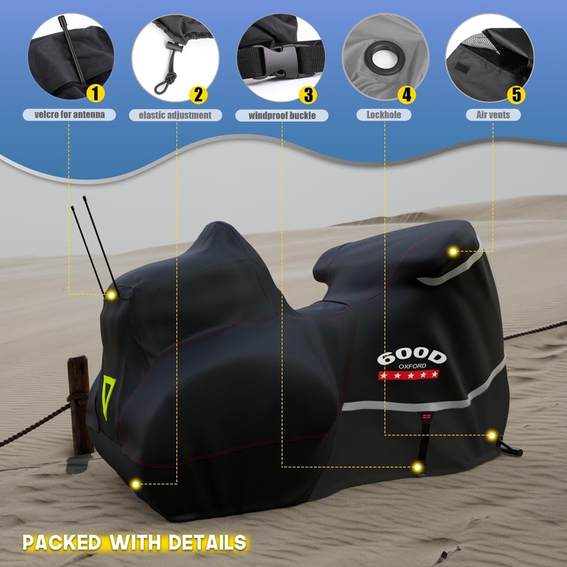 Rosefray Trike Cover,Motorcycle Cover Heavy Duty 600D Waterproof for Trike