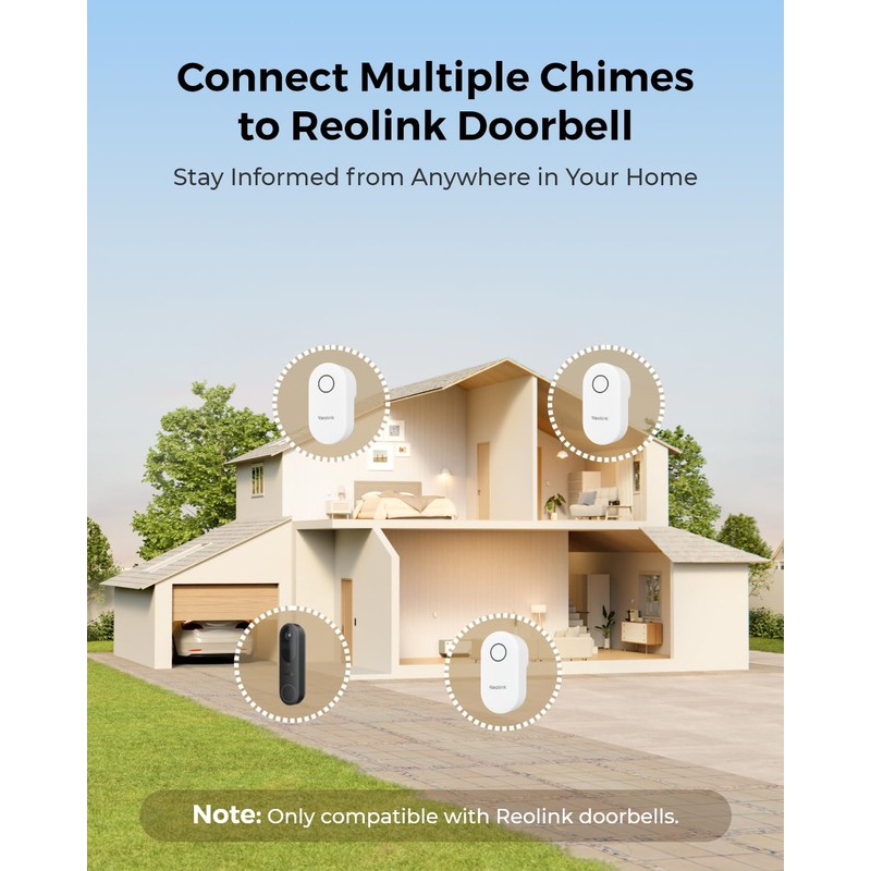 Reolink Digital Chime, Only Compatible with Reolink Video Doorbell, Easy