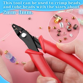 GOLD DEER 5 Inches Bead Crimping Pliers Mini Crimping Tool Bead Crimper Pliers with Straight Head Jewelry Crimper Plier Micro Tube Beads Crimper for 2mm&3mm Beads Jewelry Making DIY Crafts Making