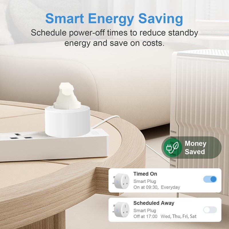 SURFOU Smart Plug WiFi Socket with Energy Monitoring, Timer &