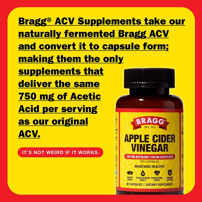 Bragg Apple Cider Vinegar Capsules with Vitamin D and Zinc