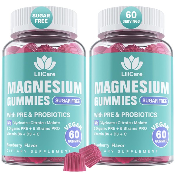 Magnesium Gummies 400mg for Women Men Sugar Free | Calm