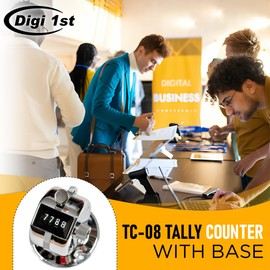 Digi 1st TC-08 Desk Tally Counter with Base, Digital Desktop Counter Clicker Mechanical Number Click Counter (4)