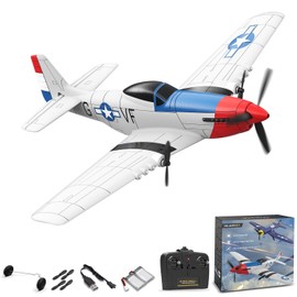 FLYCOLOR VOLANTEXRC RC Plane RTF for Beginners,2.4Ghz 3CH Remote Control Airplane Easy to Fly with Gyro Stabilization，Outdoor Hobby WWII,with Xpilot Stabilization System (P51)