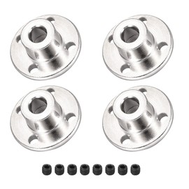 DMiotech 4pcs 8mm Inner Diameter H13xD16 Flange Coupling Connector Rigid Guide Shaft Support Coupler Shaft Coupler with Screw for DIY RC Model Motor Silver