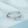 PAHALA 925 Sterling Silver Double Layer Knot Finger Stackable Weeding