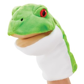 Wild Republic Puppet, Frog, 12 inches, Gift for Kids, Plush Toy, Fill is Spun Recycled Water Bottles