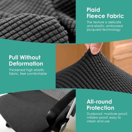 Dumhuts 2-Piece Office Chair Elastic Chair Cover, Washable Elastic Seat Cover, Universal Seat Cover, Rotating Seat Cover with Armrests