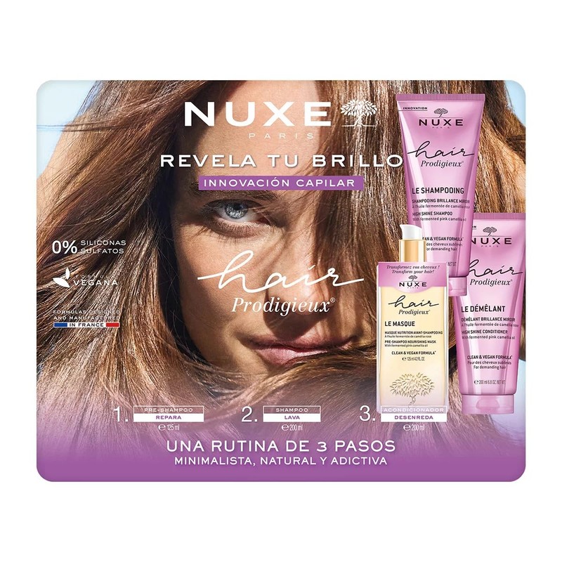 Nuxe Hair Prodigieux Innovación Capilar para Cabello. Kit Rutina de