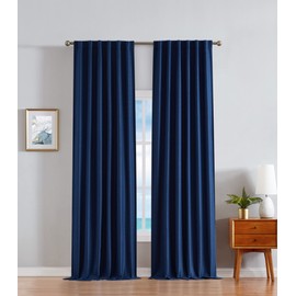 Nautica – Robin | Thermal Woven Window Panel Pair | Room Darkening & Thermal Insulated Drapes for Living Room, Dining Room, Bedroom & Office | Back Tab | Set of 2 | Measures 52”x 108” | Indigo