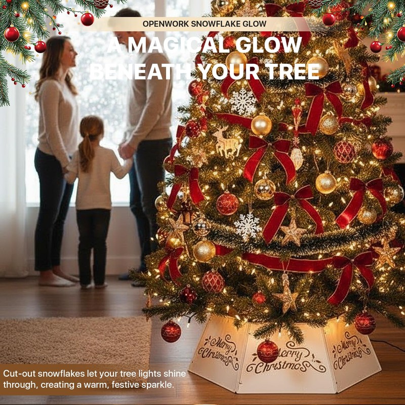 28" Christmas Tree Collar for Pencil Tree, Metal Tree Collar