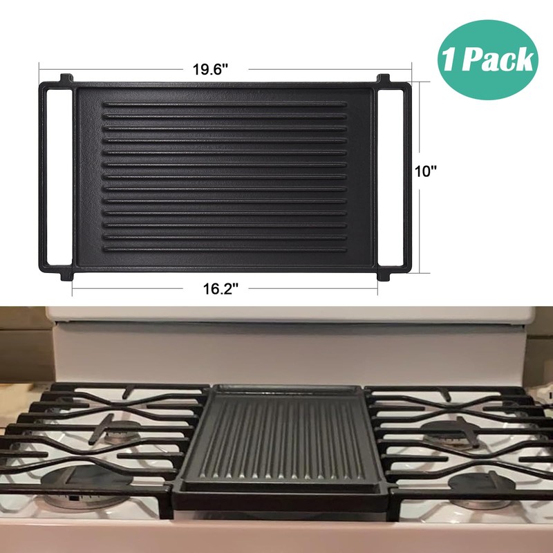 Hiorucet WB31X24998 Cast Iron Griddle Replacement for GE Gas Stove