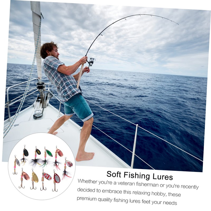 Generic Trout Spinner Lures Kit 10 Simulation Baits Spinnerbait Fishing