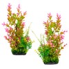 Aquarium Plants 2-Pack Plastic Fish Tank Decor Pink Gradient