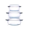 HUSANMP Set of 6 Pieces Round Tempered Glass Casserole Dish