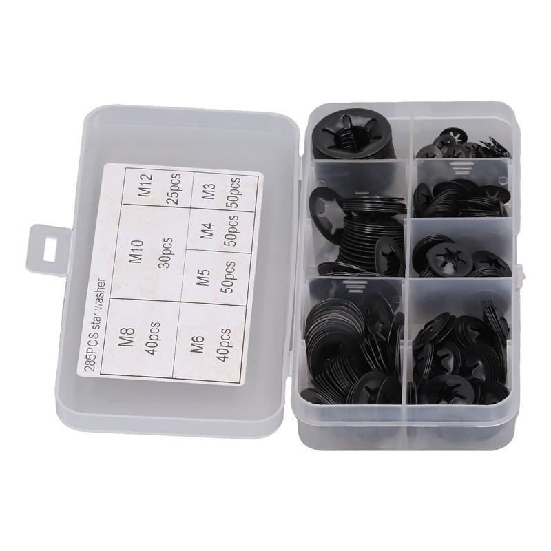 285Pcs Starlock Washer Internal Tooth Lock Fastener M3 M4 M5