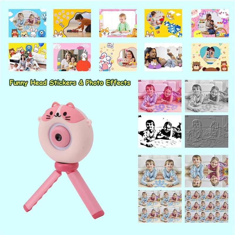 Kids Selfie Camera 2 Inch HD IPS Screen Dual Lens