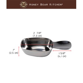 Honey Bear Kitchen 1/4 Cup 60 ml Leave-in Canister Scoops, Polished Stainless Steel (Set of 2)