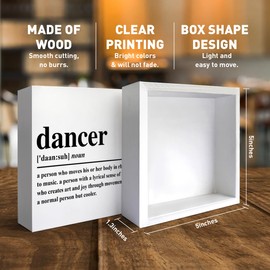 ZODGMED Dancer Gifts for Girls Women, Dancing Gift Dance Lover Dancer Dance Instructors Dance Teacher Christmas Birthday Teacher's Day Gift, Dancer Definition, Wooden Box Sign Desk Decor