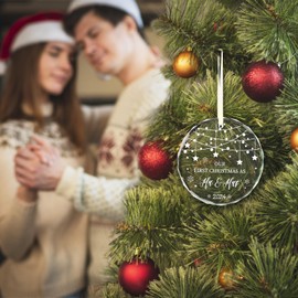Jansun Wedding Gifts for Couple, Our First Christmas Married Ornament 2024, Mr and Mrs Gifts, Christmas Wedding Shower Gift, Just Married Ornaments for Newlywed