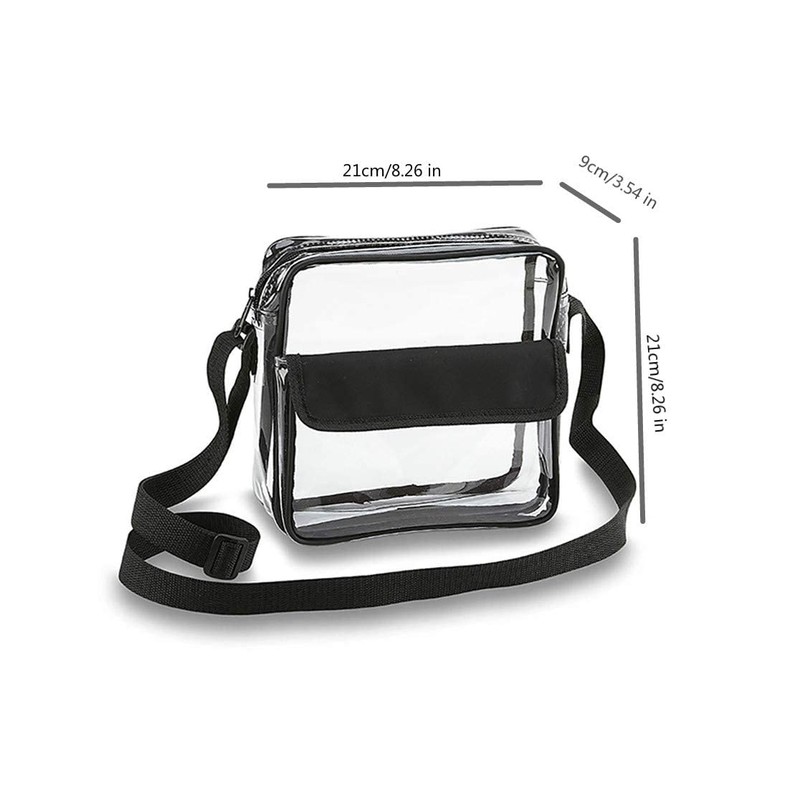 Enkrio Clear Bag, Transparent Bag, Crossbody Bag, Lightweight, PVC Material,