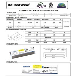 BallastWise T5 Grow Light Ballast with Wires (DXE224HO51) for 2 F24T5HO Bulbs