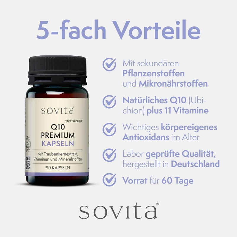 sovita Q10 Premium Capsules | Dietary Supplement | 60 Capsules