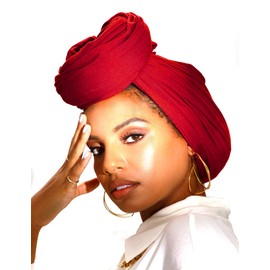 Nonbongoy Head Wraps for Black Women Stretch Turban African Headwraps Scarf Soft Hijab Hair Wraps Jersey Head Scarf for Locs Braids