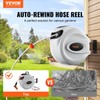 VEVOR Retractable Hose Reel, 65-130FT Garden Water Hose Reel with