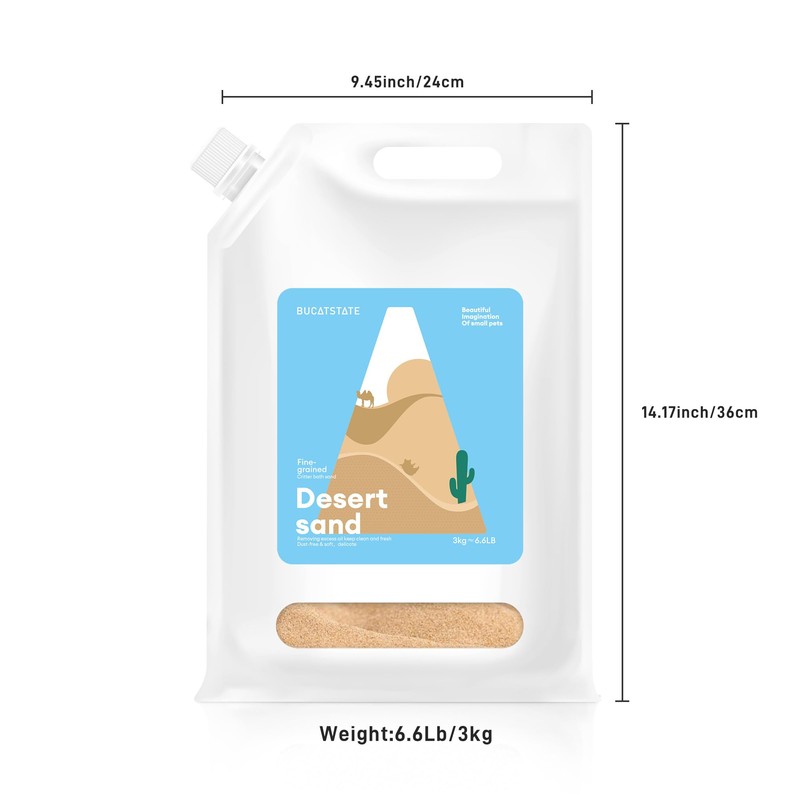 BUCATSTATE Hamster Bath Sand with Pour Spout Large Pack, 13.2LB