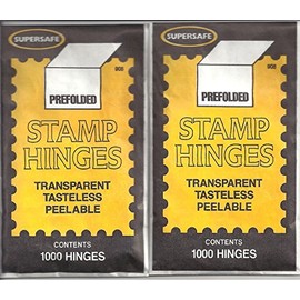 Supersafe Stamp Hinges TWO Packs of 1000 -- Total of 2000 Hinges