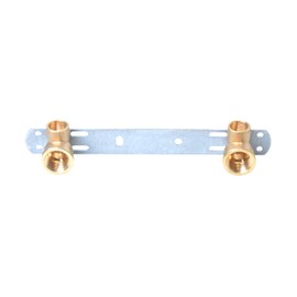Aqbau® Mounting Unit, Mounting Plate, Wall Plate for Bathroom Taps, Water Drinking Water, Brass Metal, Mounting Plate Water Connection 1/2 x 15 mm, Distance Distance of 150 mm