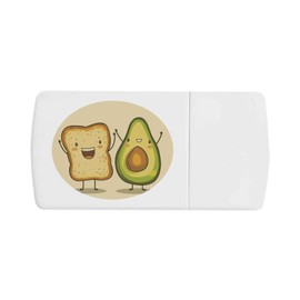 'Happy Avocado and Toast' Pill Box with Tablet Splitter (PI00033267)
