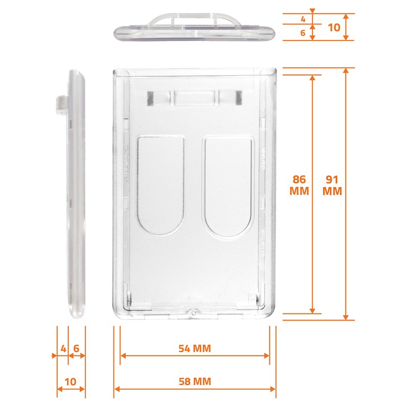 Card Holder ID Card/Credit Card Pockets ID Polycarbonate Transparent for