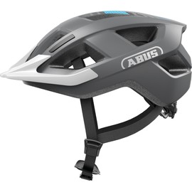 ABUS Aduro 3.0 LED Bike Helmet - sporty city Helmet in a stylish design for everyday and sporty Tours - with Rear Light - for Men and Women - Size S, Grey