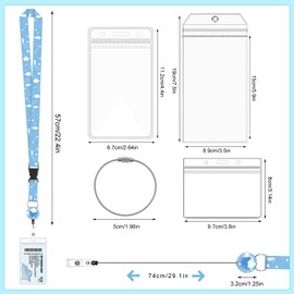 6 Pack Cruise Ship Lanyards, Cruise Lanyards for Ship Key Cards with Waterproof ID Holder Cruise Luggage Tags Retractable Badge Reel & Detachable Buckle for Cruise Essentials