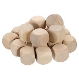 sourcing map 20 Pcs Blank Wooden Dice, 40mm/1.57inch Unfinished Wooden Cube Rounded Corners Square Block for DIY Craft Projects
