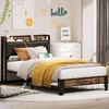 LIKIMIO Twin Bed Frame, Storage Headboard with Charging Station, Solid